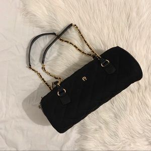 Etienne Aigner Black Quilted Cylinder Bag